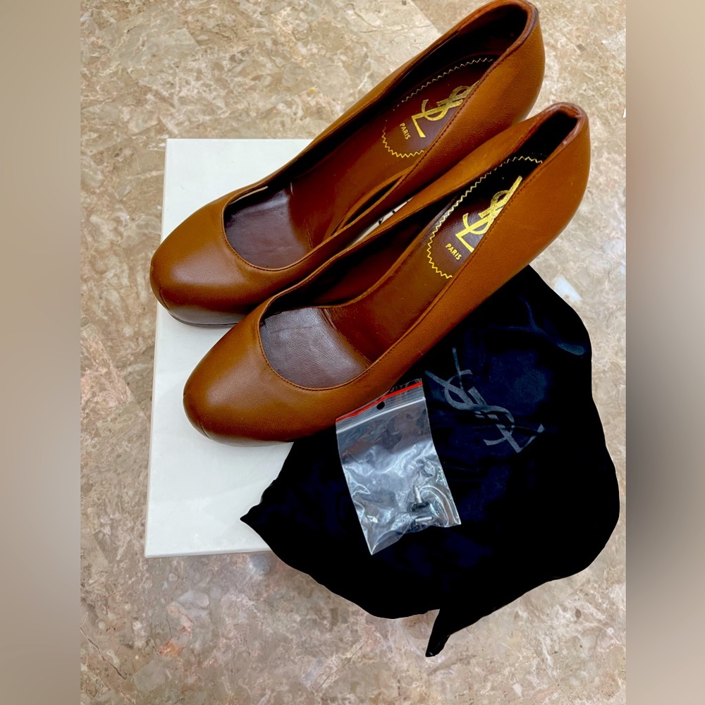 Brown YSL Tribtoo platform pumps - 39.5, 100m